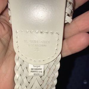 Target Accessories - Target White Bonded Leather Braided Belt Target Accessories - Target White Bonded Leather Braided Belt